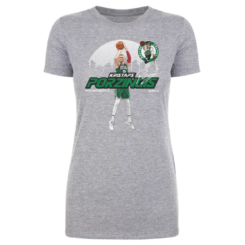 Kristaps Porzingis Boston Celtics Skyline WHT sold by 500 Level