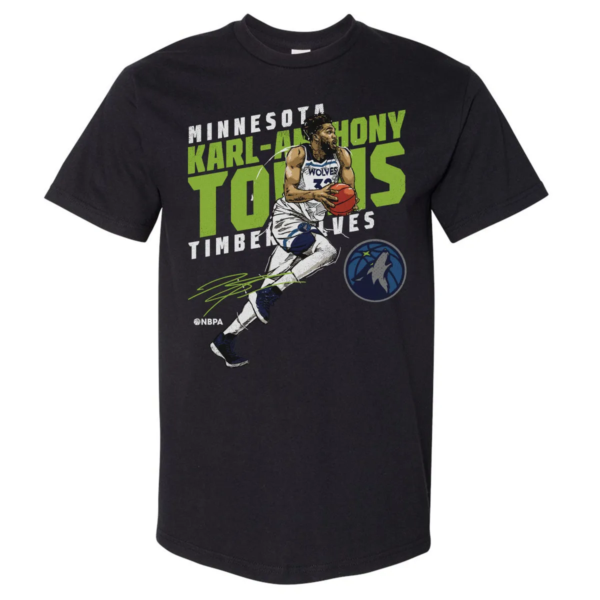 Karl-Anthony Towns Minnesota Timberwolves Slant WHT sold by 500 Level