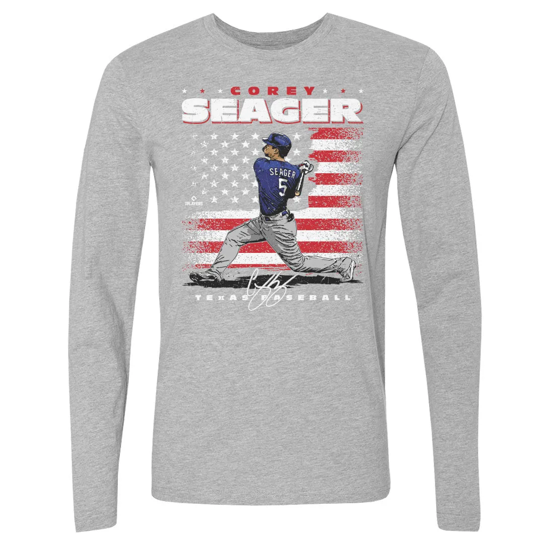 Corey Seager Texas American Flag WHT sold by 500 Level