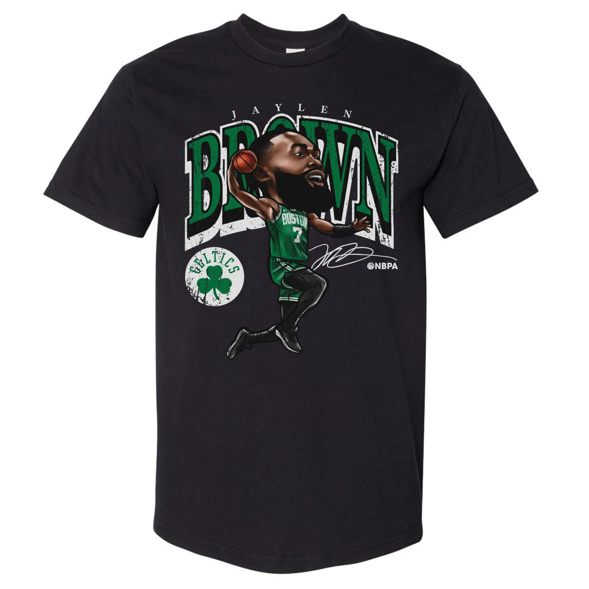 Jaylen Brown Boston Celtics Cartoon WHT sold by 500 Level