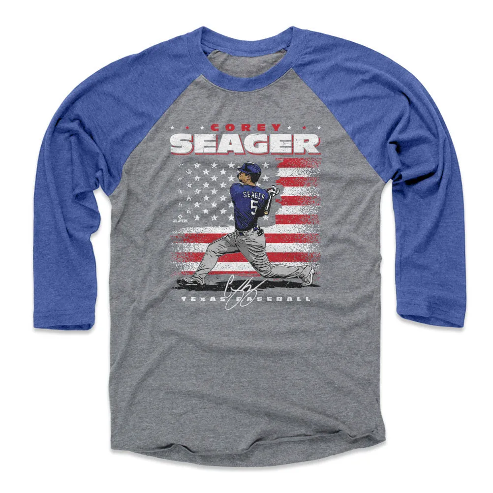 Corey Seager Texas American Flag WHT sold by 500 Level