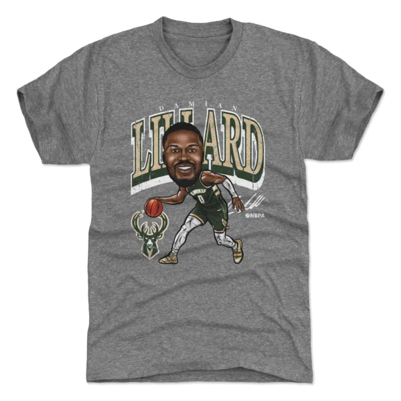 Damian Lillard Milwaukee Bucks Cartoon WHT sold by 500 Level