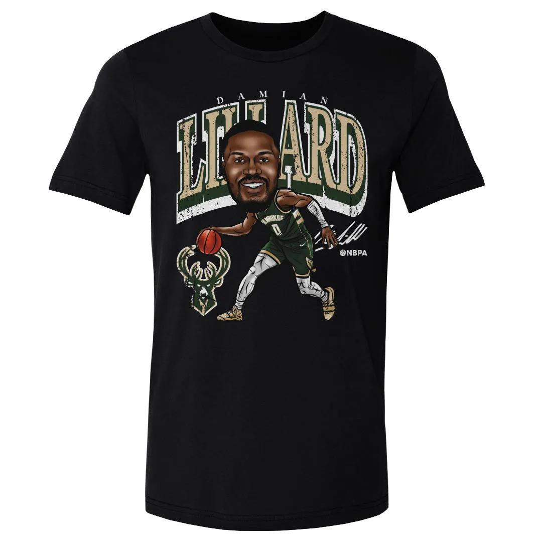 Damian Lillard Milwaukee Bucks Cartoon WHT sold by 500 Level