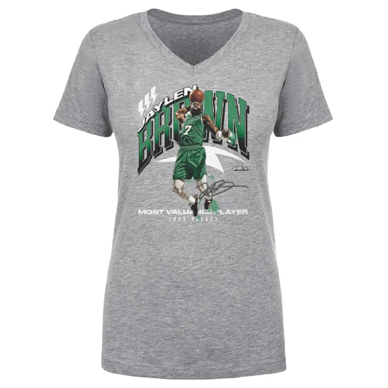 Jaylen Brown Boston 2024 Finals MVP Award WHT sold by 500 Level