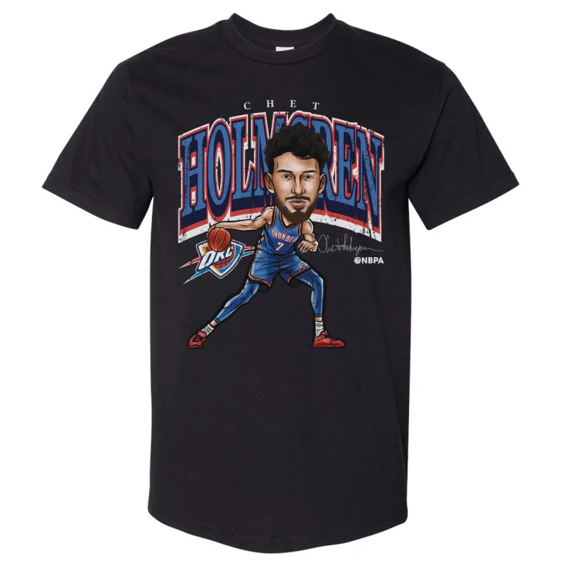 Chet Holmgren Oklahoma City Thunder Cartoon WHT sold by 500 Level