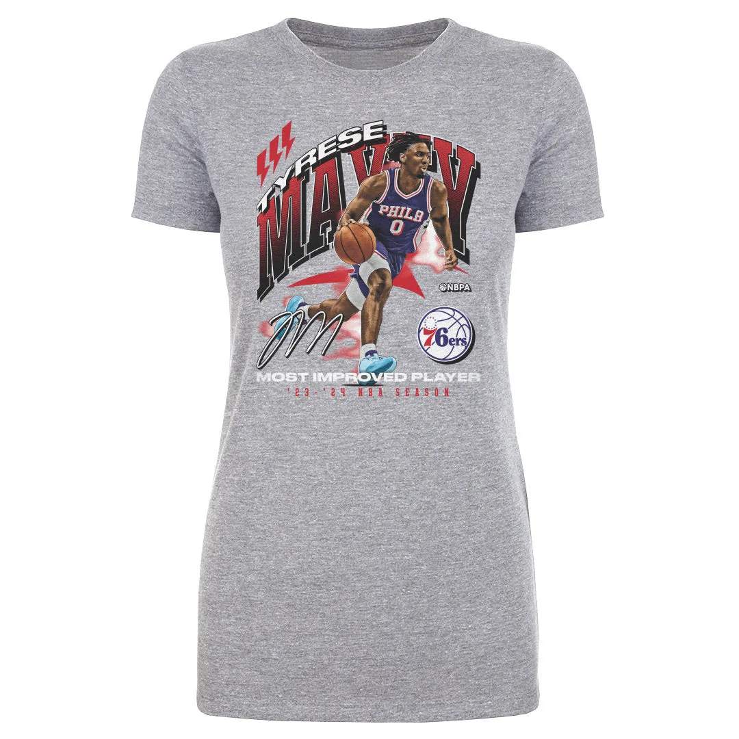 Tyrese Maxey Philadelphia 76ers 2024 NBA Most Improved Award WHT sold by 500 Level