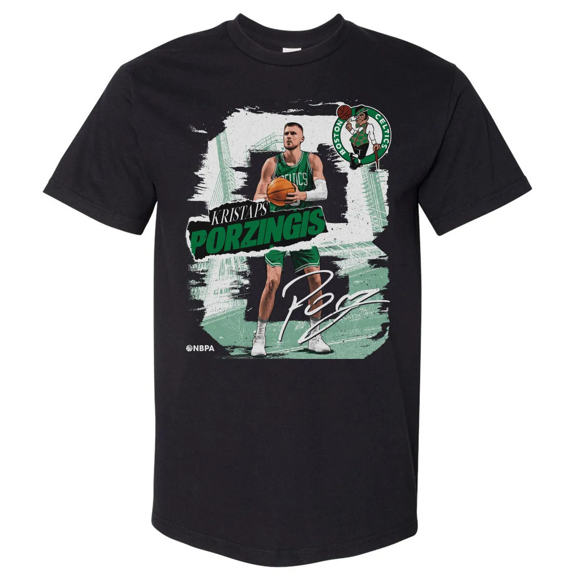 Kristaps Porzingis Boston Celtics Rough WHT sold by 500 Level