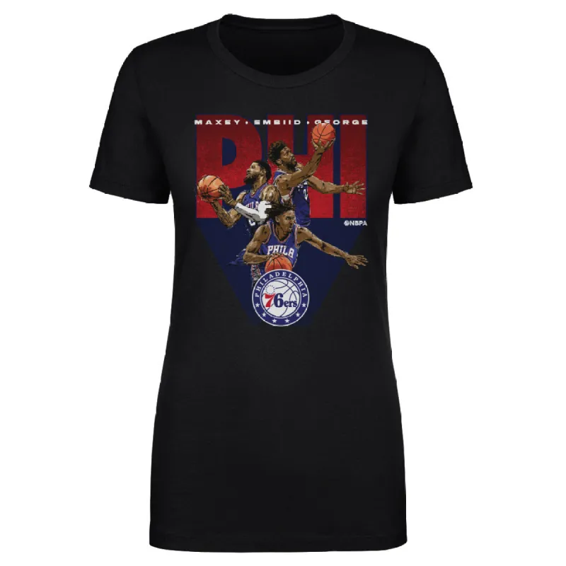 Joel Embiid Tyrese Maxey & Paul George Philadelphia 76ers Trio WHT sold by 500 Level