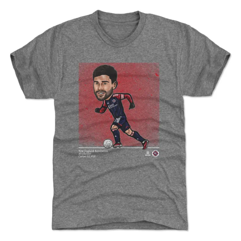 Carles Gil New England Revolution Cartoon WHT sold by 500 Level