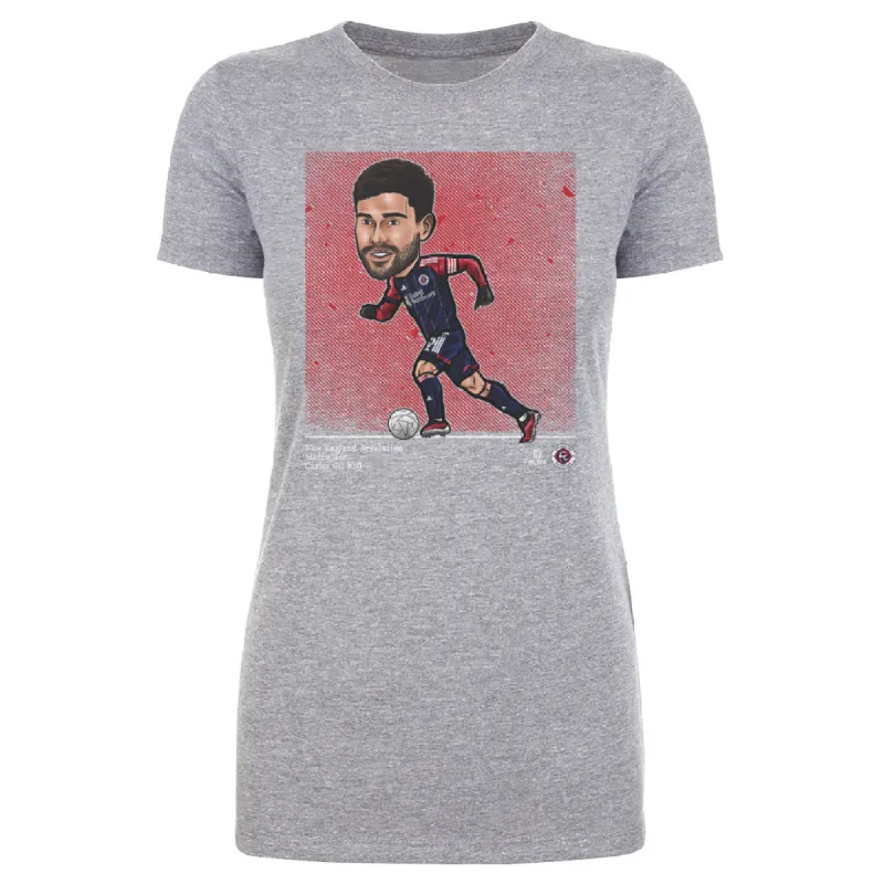 Carles Gil New England Revolution Cartoon WHT sold by 500 Level