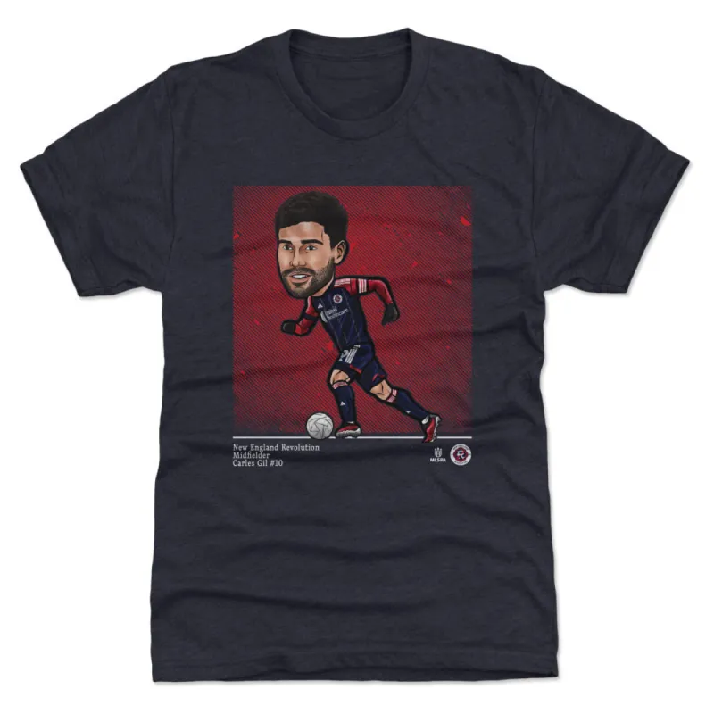 Carles Gil New England Revolution Cartoon WHT sold by 500 Level