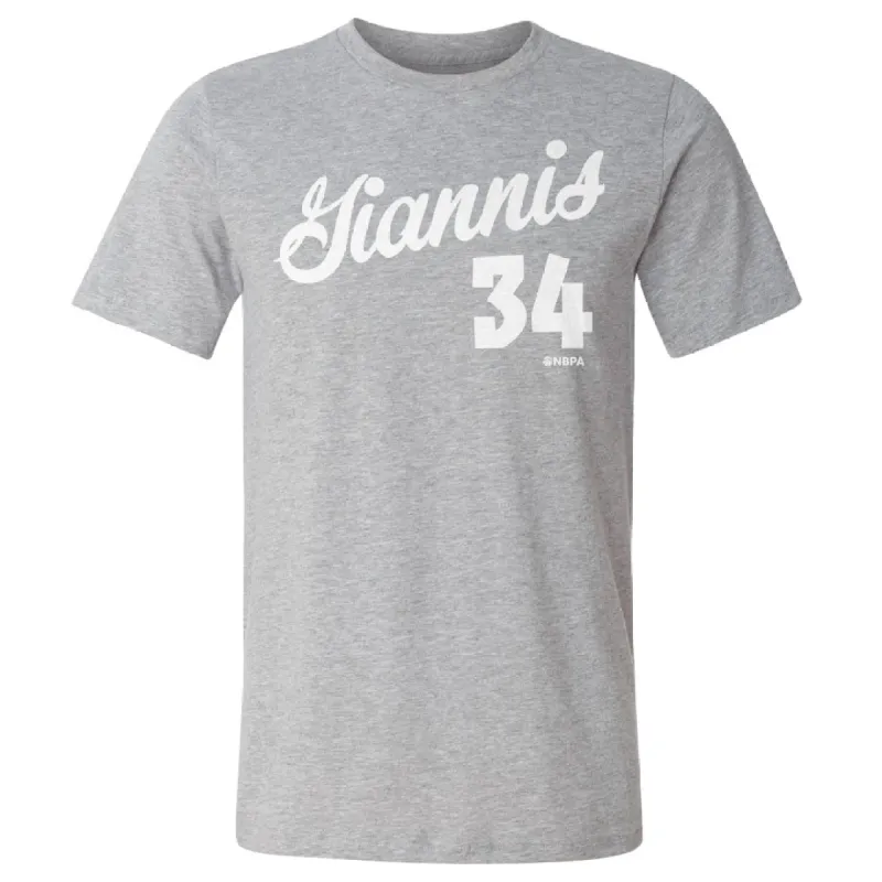Giannis Antetokounmpo Milwaukee Script WHT sold by 500 Level
