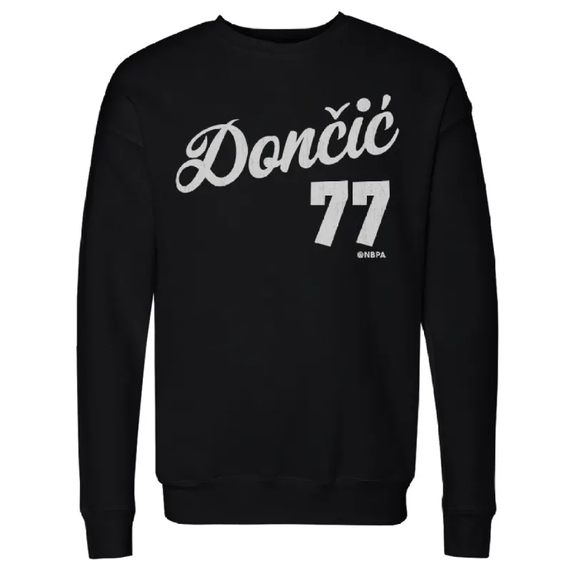 Luka Doncic Dallas Script WHT sold by 500 Level