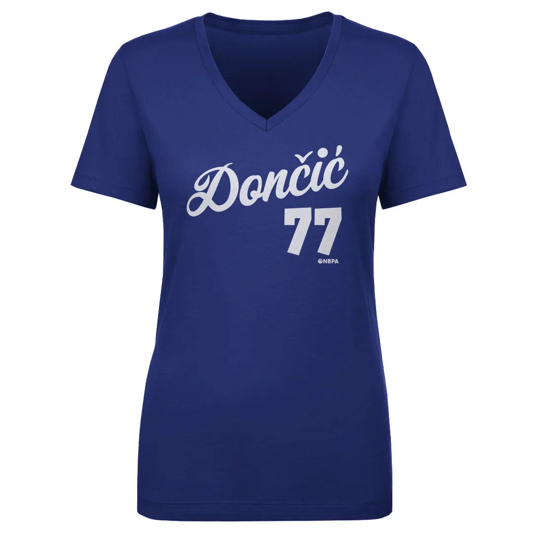 Luka Doncic Dallas Script WHT sold by 500 Level