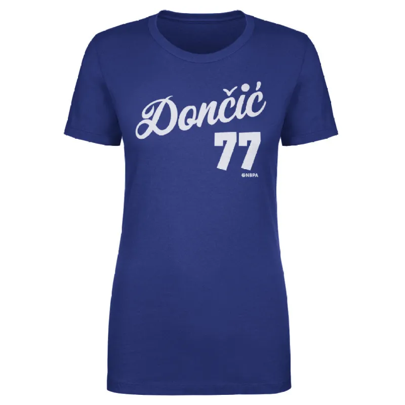 Luka Doncic Dallas Script WHT sold by 500 Level