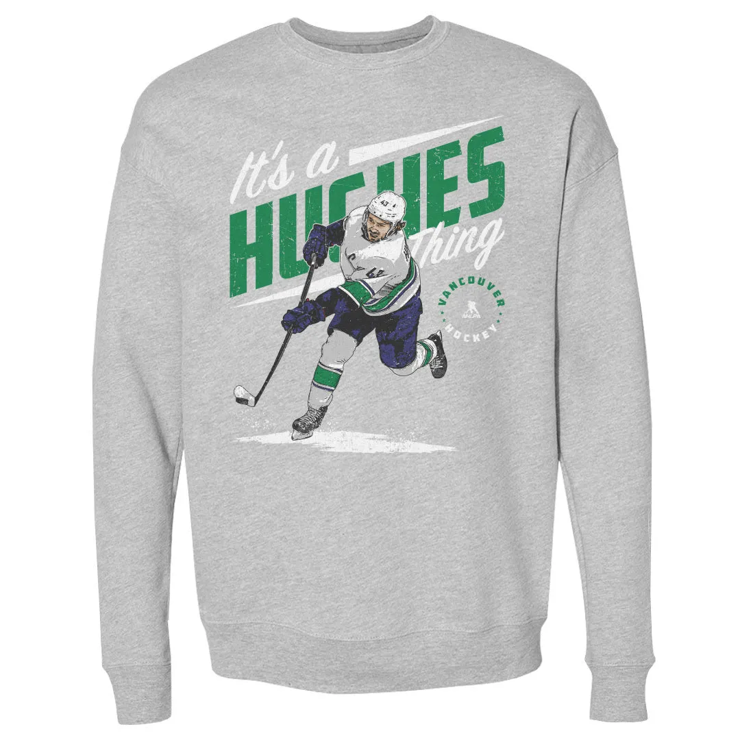 Quinn Hughes Vancouver Hughes Thing WHT sold by 500 Level