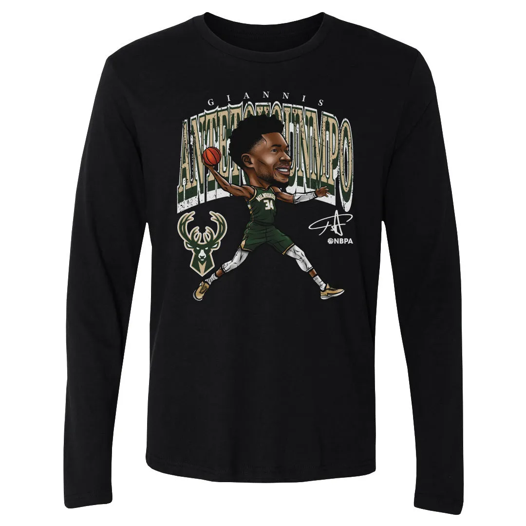 Giannis Antetokounmpo Milwaukee Bucks Cartoon WHT sold by 500 Level