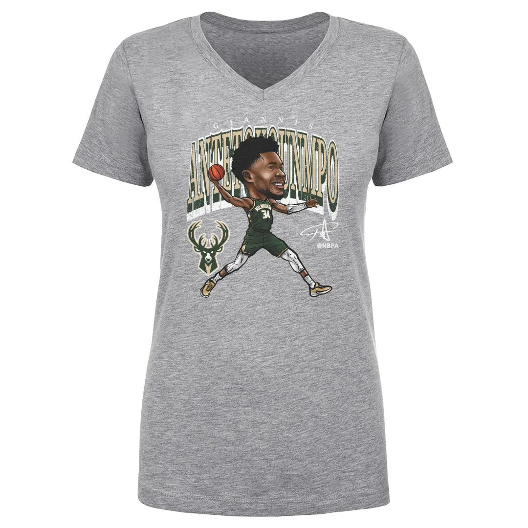 Giannis Antetokounmpo Milwaukee Bucks Cartoon WHT sold by 500 Level