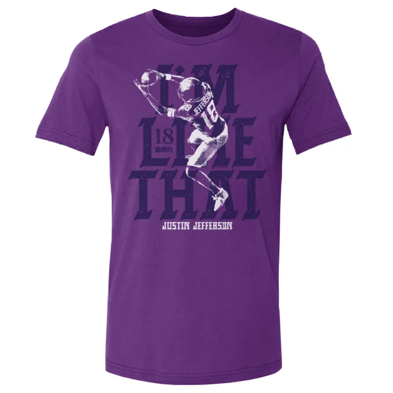 Justin Jefferson Minnesota I'm Like That WHT sold by 500 Level