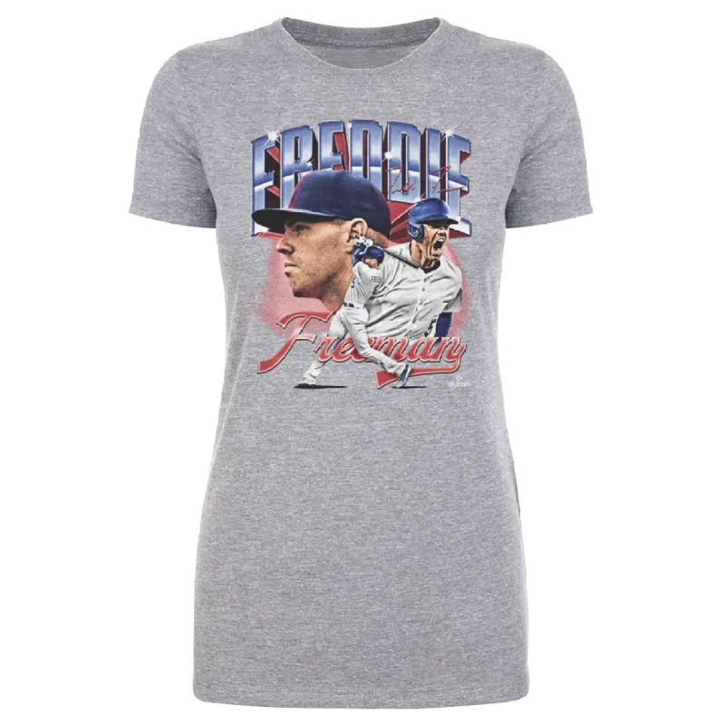 Freddie Freeman Los Angeles D Vintage Collage WHT sold by 500 Level