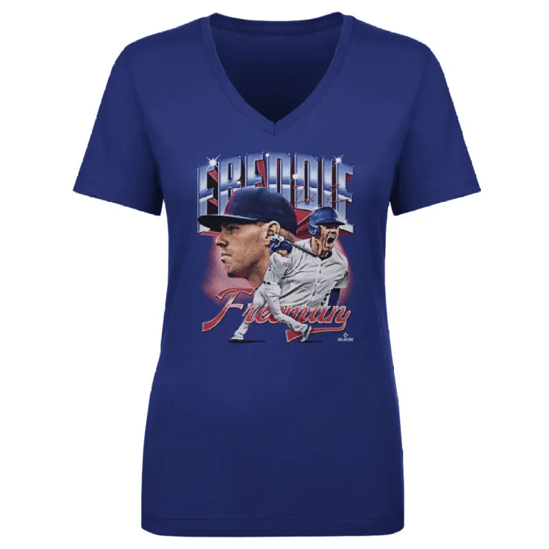 Freddie Freeman Los Angeles D Vintage Collage WHT sold by 500 Level
