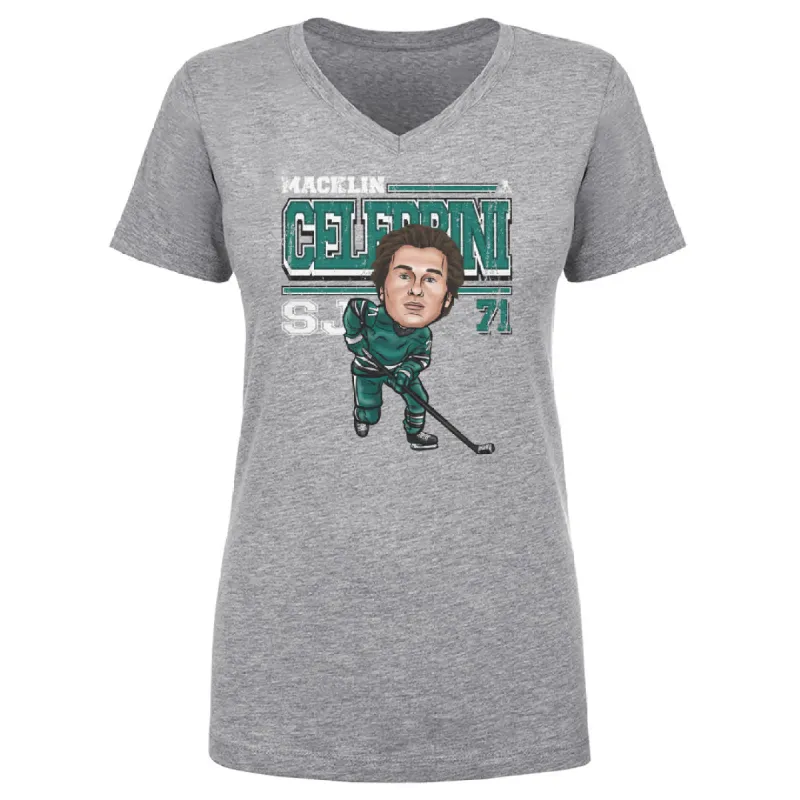 Macklin Celebrini San Jose Cartoon WHT sold by 500 Level