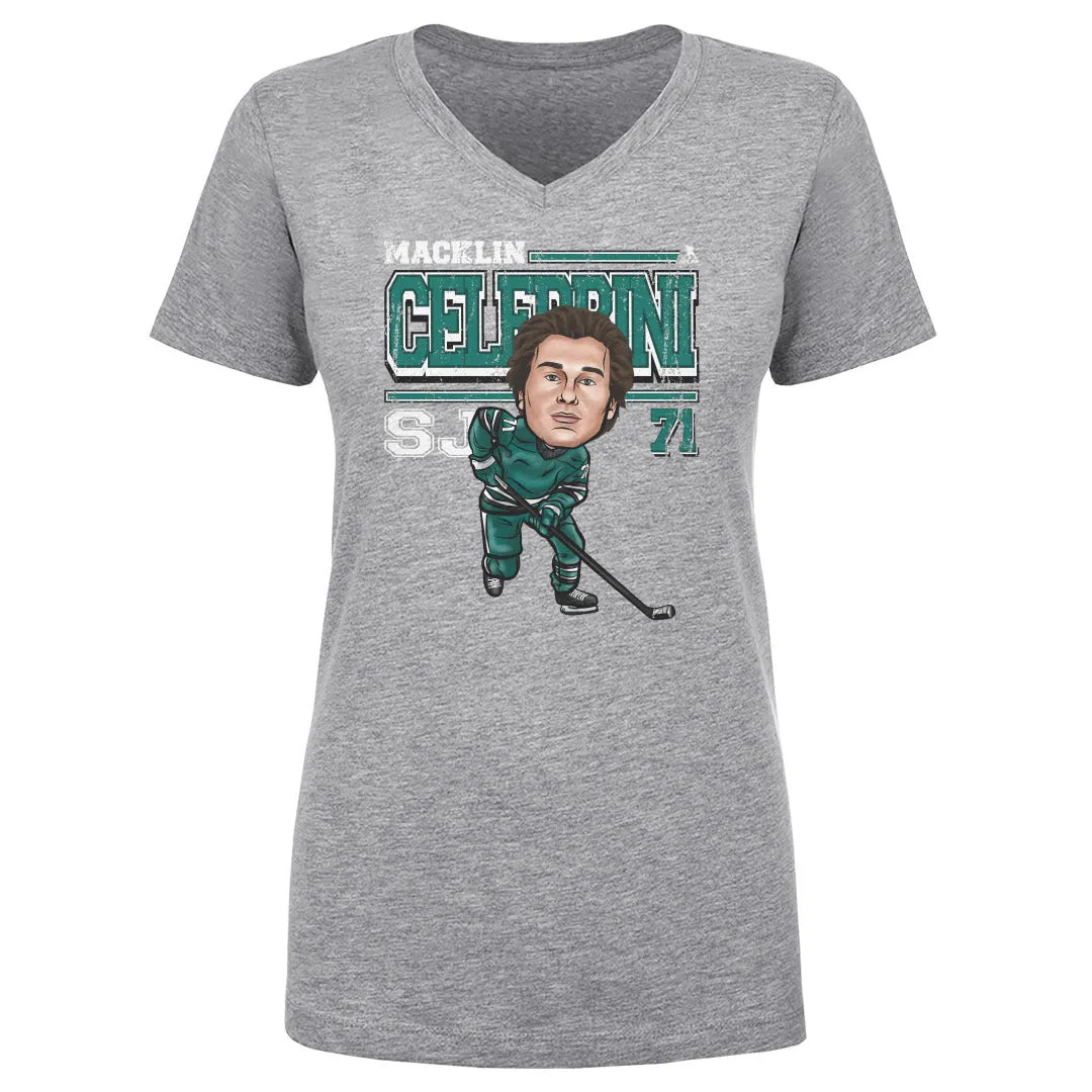 Macklin Celebrini San Jose Cartoon WHT sold by 500 Level