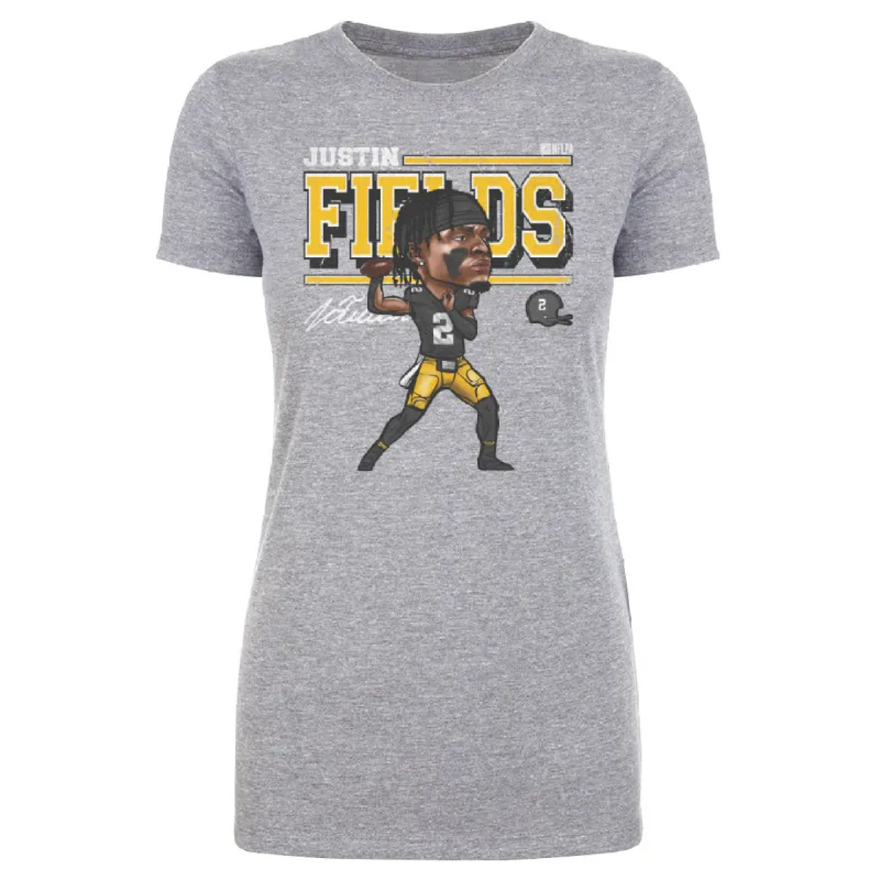Justin Fields Pittsburgh Cartoon WHT sold by 500 Level