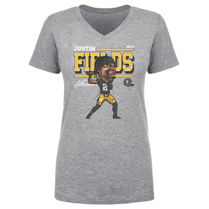 Justin Fields Pittsburgh Cartoon WHT sold by 500 Level