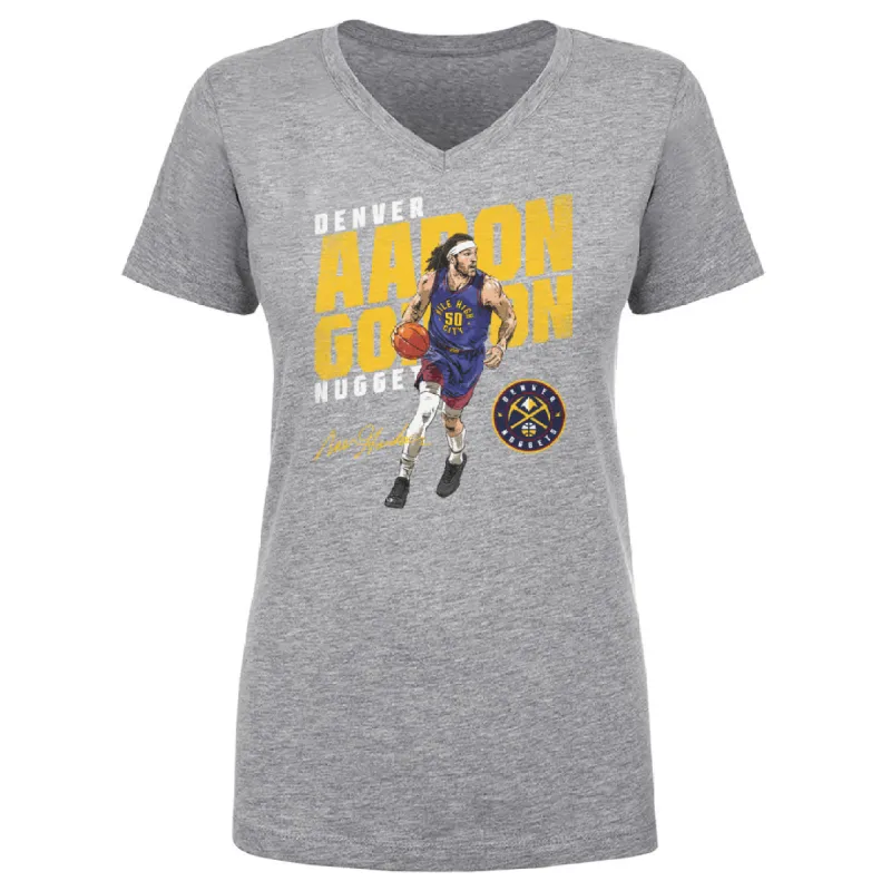 Aaron Gordon Denver Nuggets Slant WHT sold by 500 Level