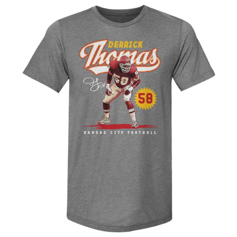 Derrick Thomas Kansas City Vintage Script WHT sold by 500 Level