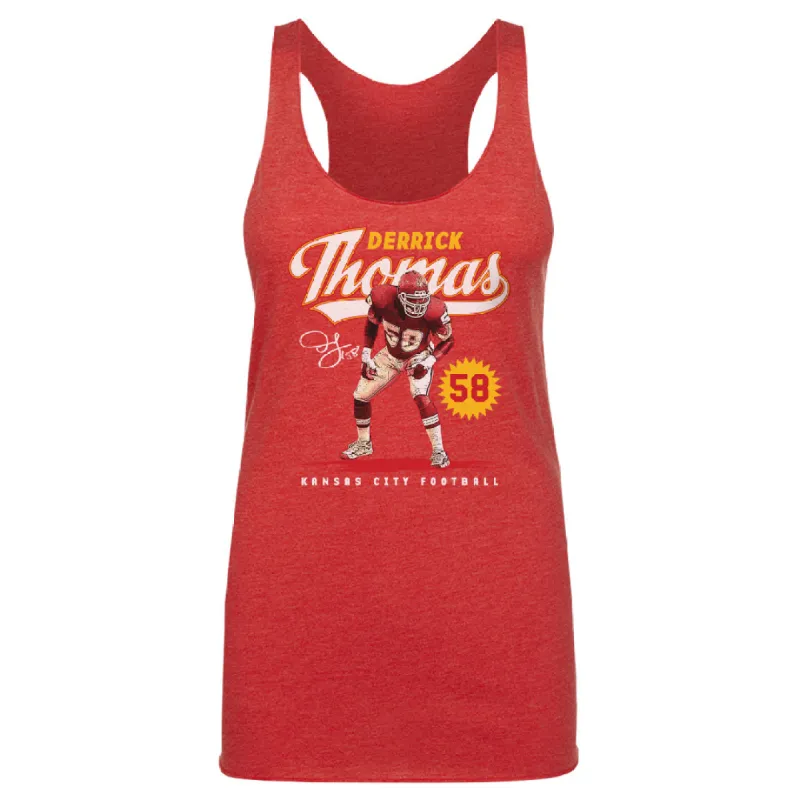 Derrick Thomas Kansas City Vintage Script WHT sold by 500 Level