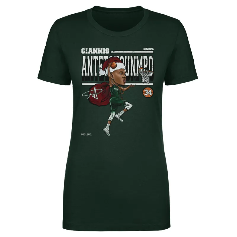 Giannis Antetokounmpo Cartoon Santa Hat WHT sold by 500 Level