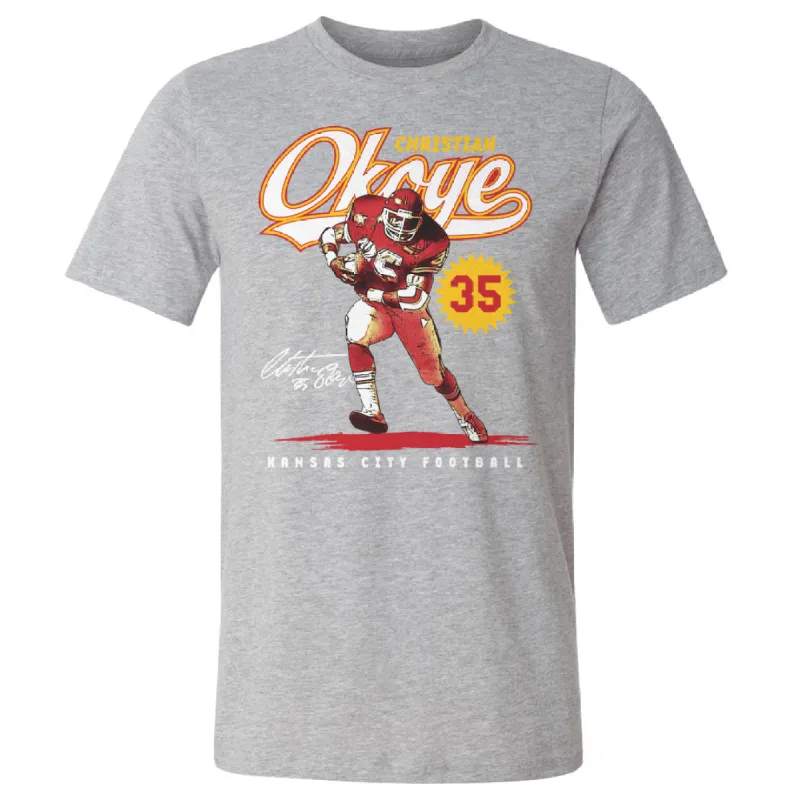 Christian Okoye Kansas City Vintage Script WHT made by 500 Level