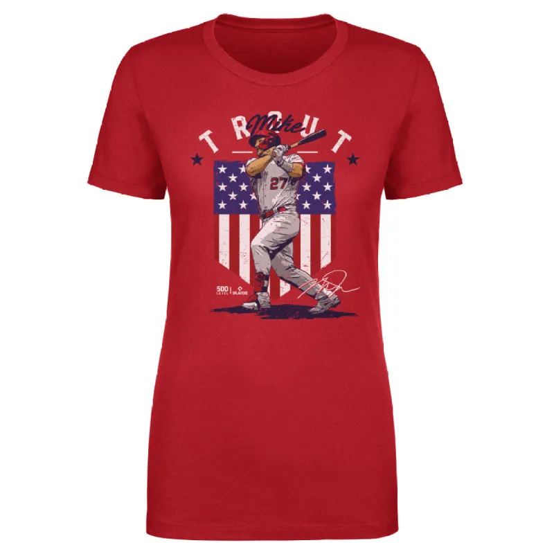Mike Trout Los Angeles A Country Flag WHT sold by 500 Level