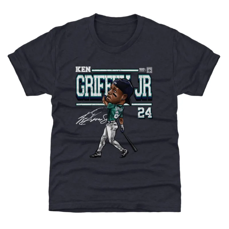 Ken Griffey Jr. Seattle Derby Cartoon WHT sold by 500 Level