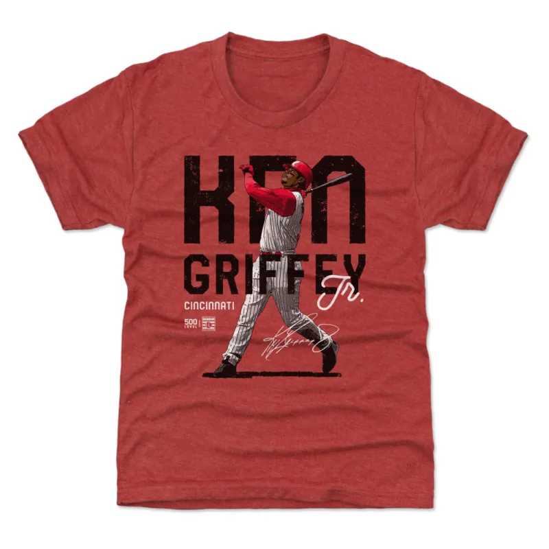 Ken Griffey Jr. Cincinnati Distressed WHT sold by 500 Level