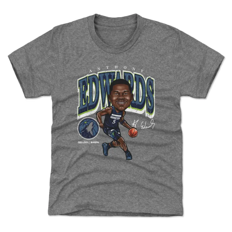 Anthony Edwards Minnesota Timberwolves Cartoon WHT sold by 500 Level