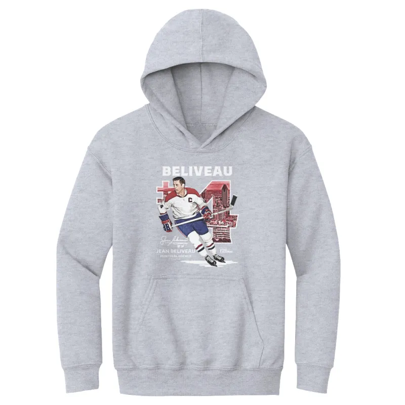 Jean Beliveau Montreal Throwback WHT sold by 500 Level