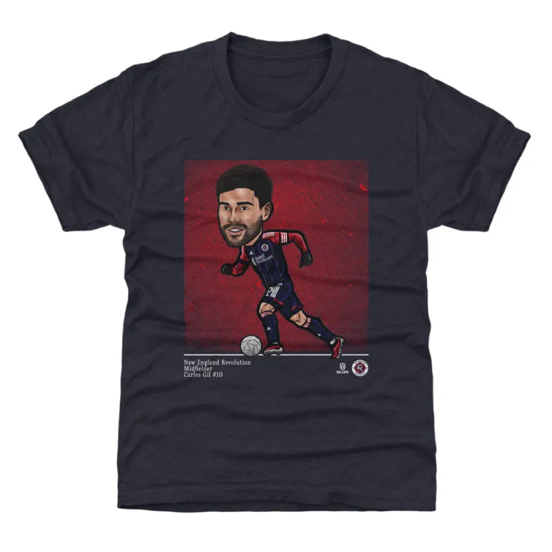 Carles Gil New England Revolution Cartoon WHT sold by 500 Level