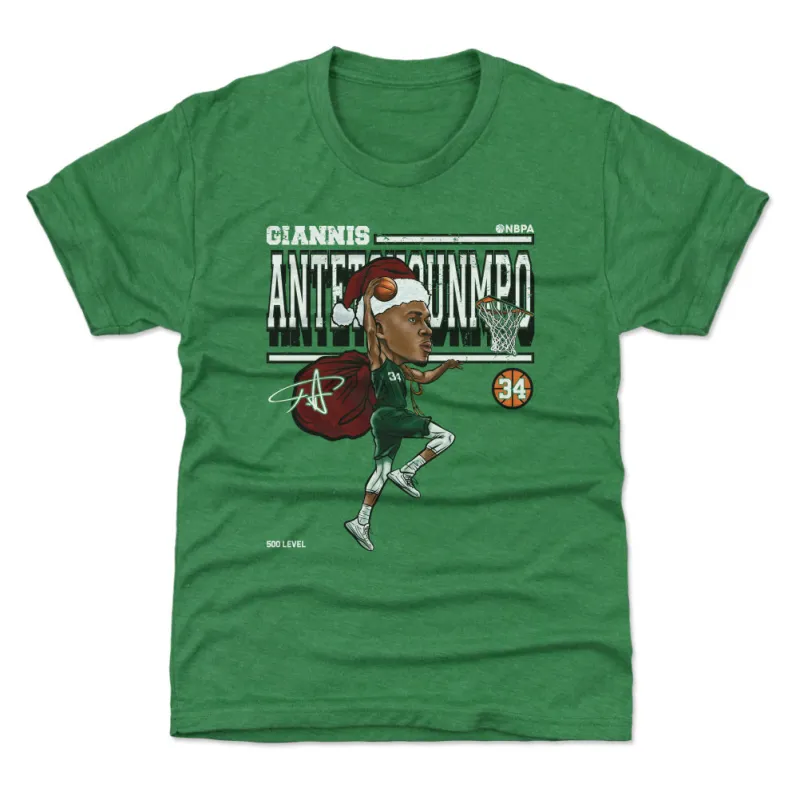 Giannis Antetokounmpo Cartoon Santa Hat WHT sold by 500 Level