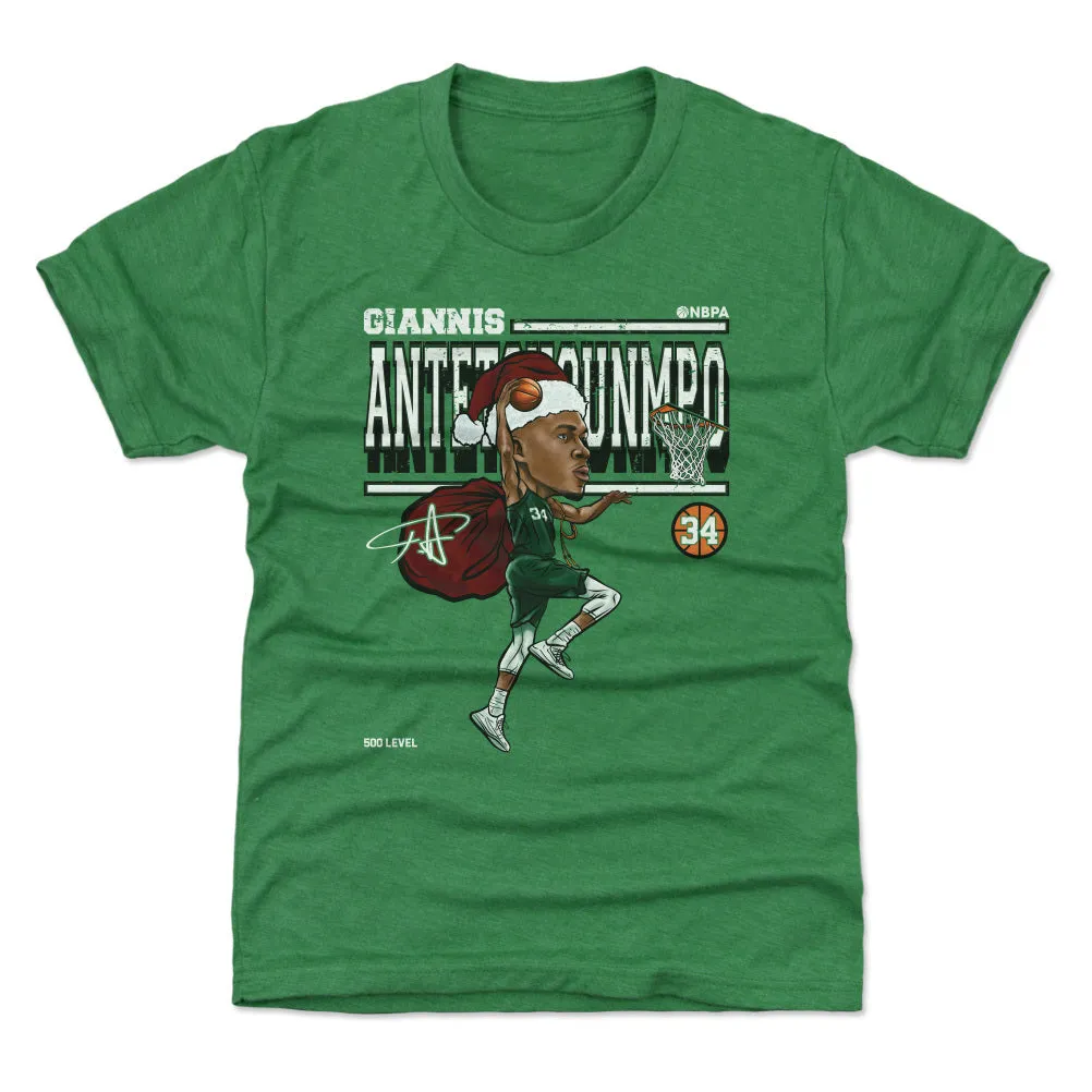 Giannis Antetokounmpo Cartoon Santa Hat WHT sold by 500 Level