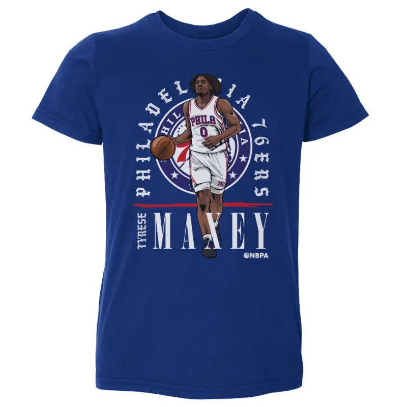 Tyrese Maxey Philadelphia 76ers Shield WHT sold by 500 Level