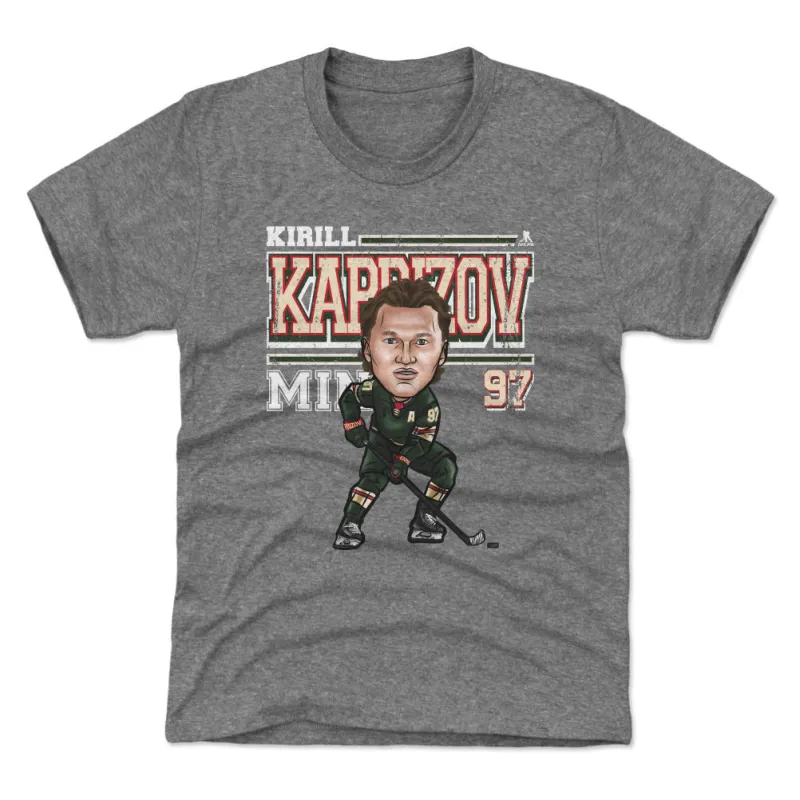 Kirill Kaprizov Minnesota Cartoon WHT sold by 500 Level