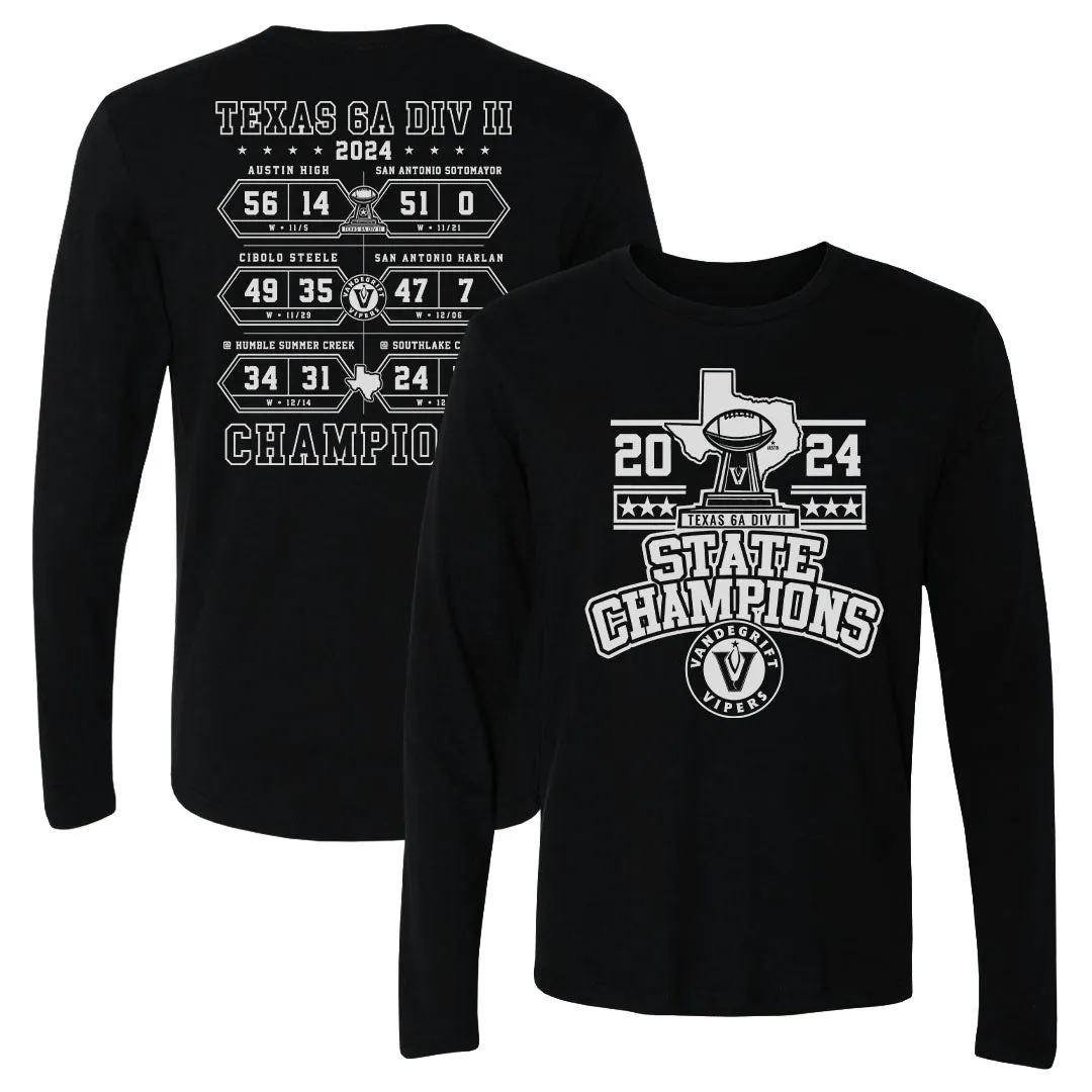 Vandegrift Vipers 2024 6A II State Champions F&B WHT sold by 500 Level