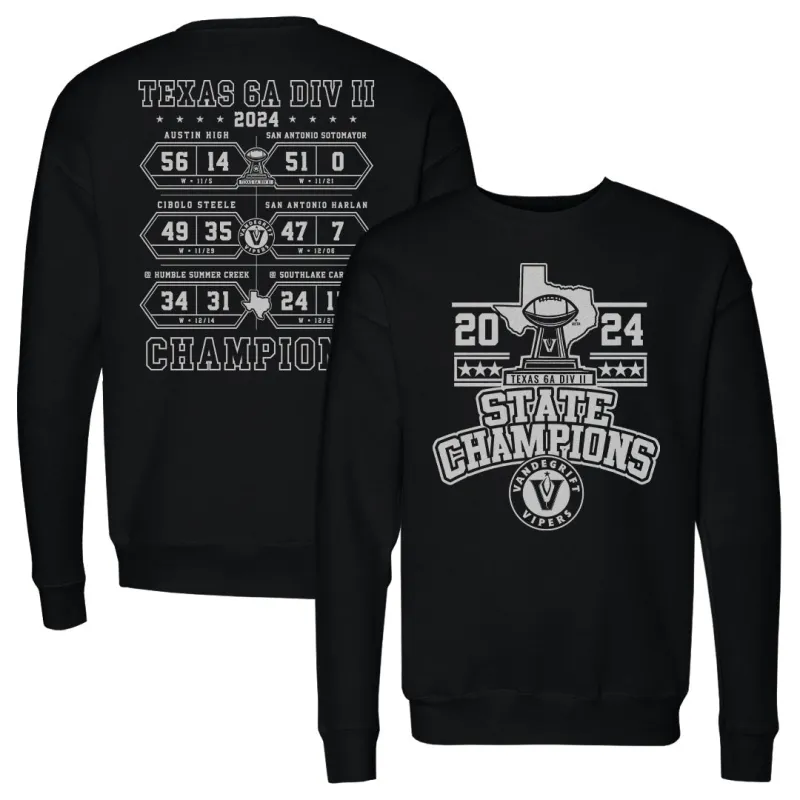 Vandegrift Vipers 2024 6A II State Champions F&B WHT sold by 500 Level