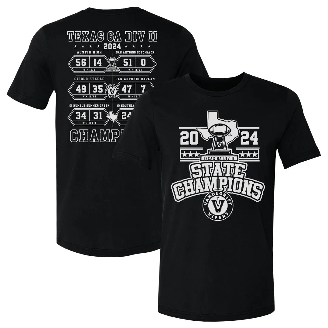 Vandegrift Vipers 2024 6A II State Champions F&B WHT sold by 500 Level