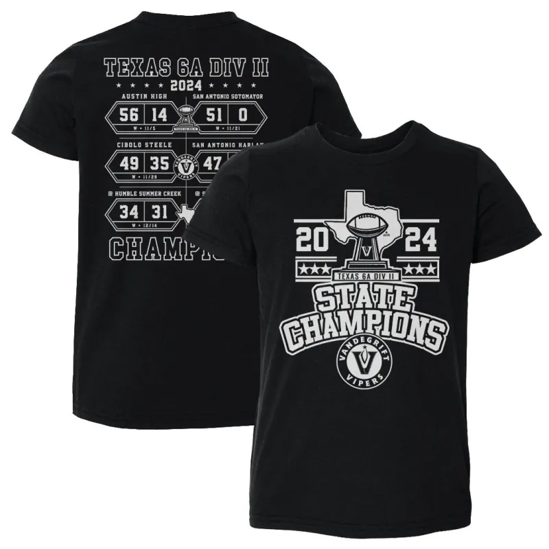 Vandegrift Vipers 2024 6A II State Champions F&B WHT sold by 500 Level