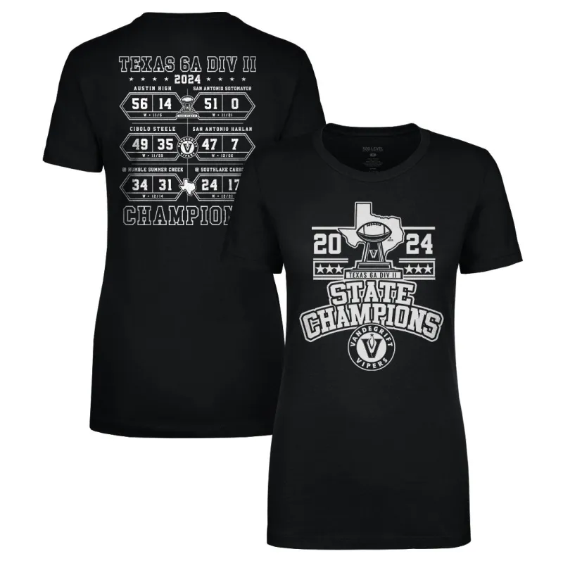 Vandegrift Vipers 2024 6A II State Champions F&B WHT sold by 500 Level