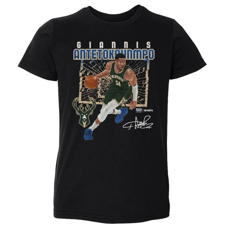 Giannis Antetokounmpo Milwaukee Bucks Shattered WHT sold by 500 Level
